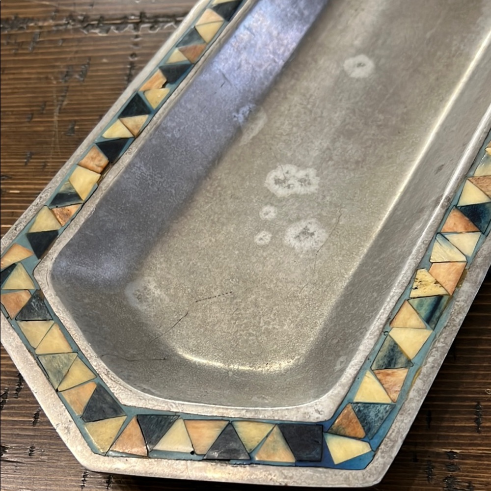 Geometric Patterned Gray Tray - Picture 6 of 6